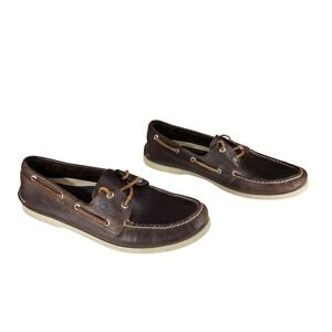 Sperry Top Sider Boat Shoe sz 12M Men Brown Leather STS13398 Preppy Dad Nautical
